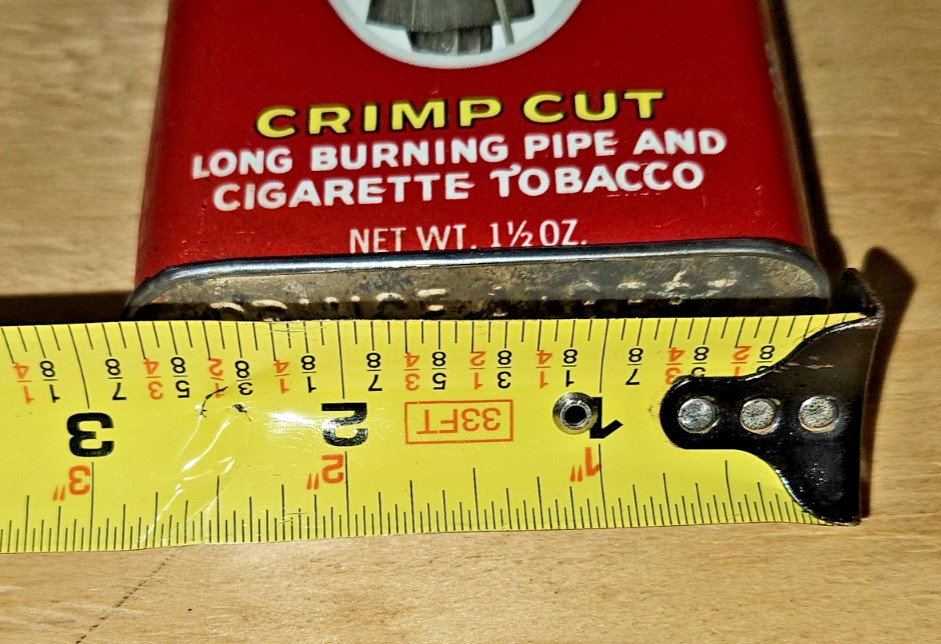 Vtg RJ Reynolds Tobacco Co Prince Albert Pocket Tin Old Timer Knives Ad on Side