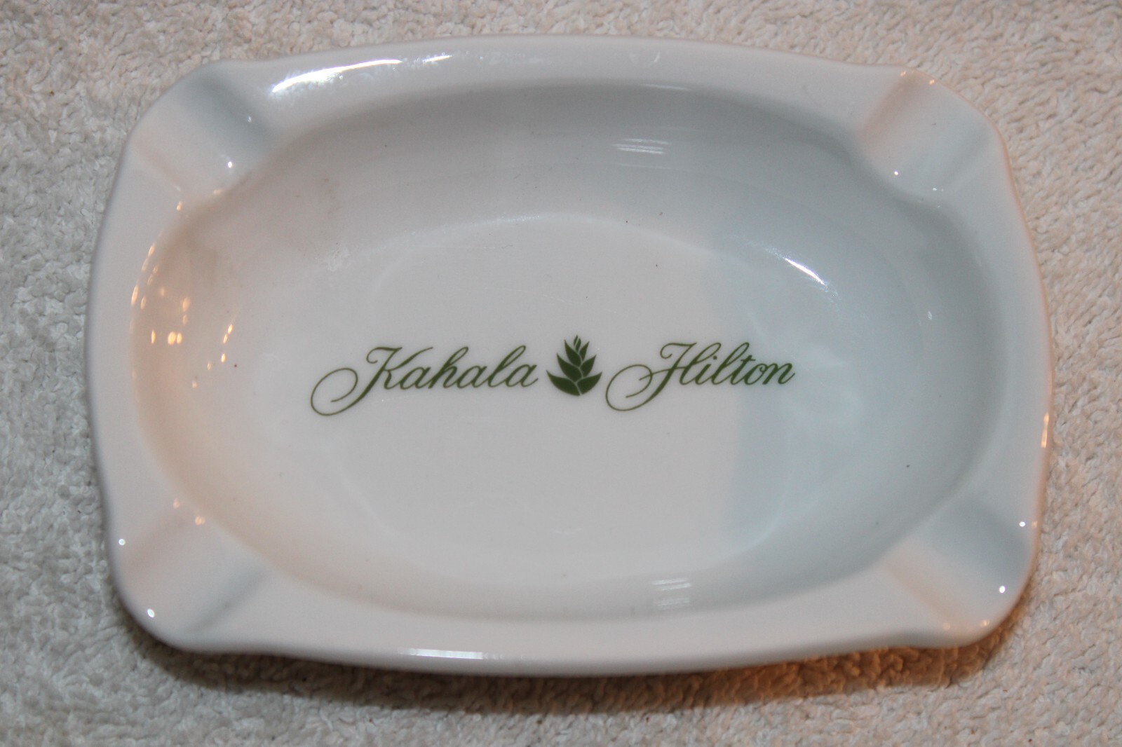 Vintage Kahala Hilton Hotel Ashtray Hawaii 4.5 inches long by 3 inches deep