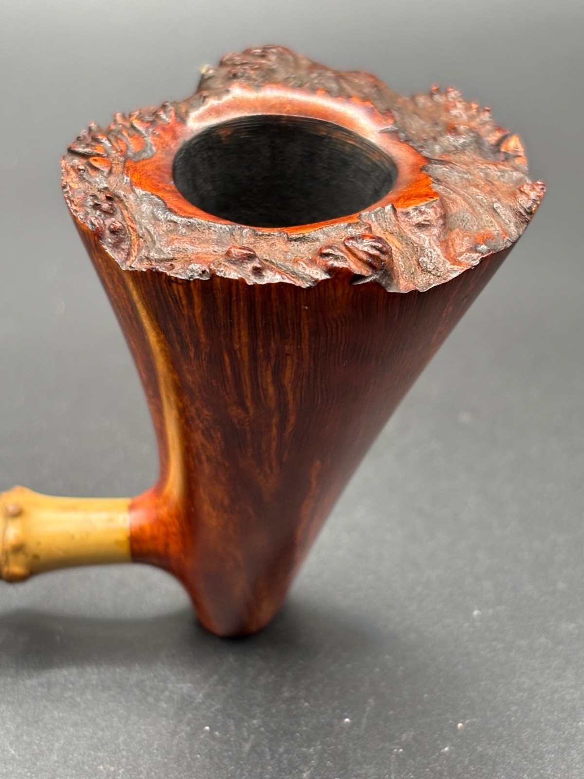 Anggi Pipes Smooth Dublin Pencil Bamboo-Shank Artisan Estate Pipe