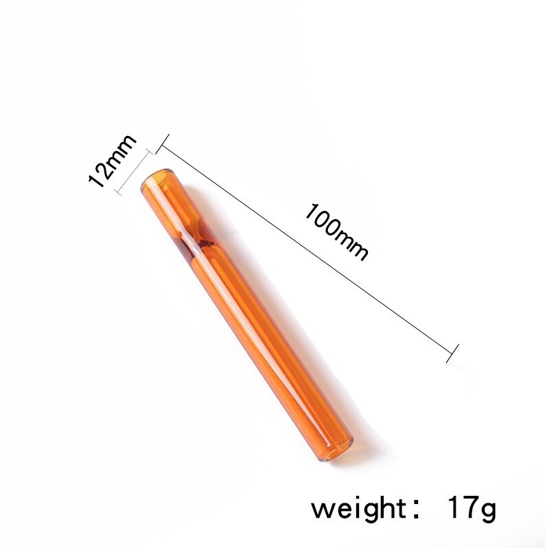 10 PACK Orange Glass 4″ / 100MM Thick Chillum One Hitter Smoking Tobacco Pipe