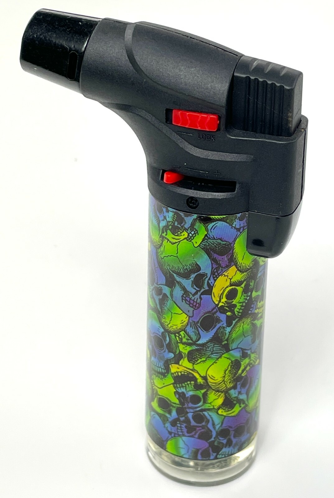 4 Pack Jumbo 4″ Single Jet Flame Torch Gun Lighter Refillable Lockable Skull