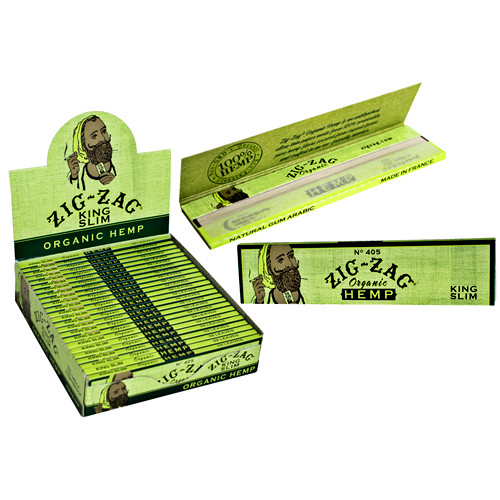 Zig Zag King Size Green Organic Rolling Papers Slim Get 4@$2.32/Pk *USA Shipped*