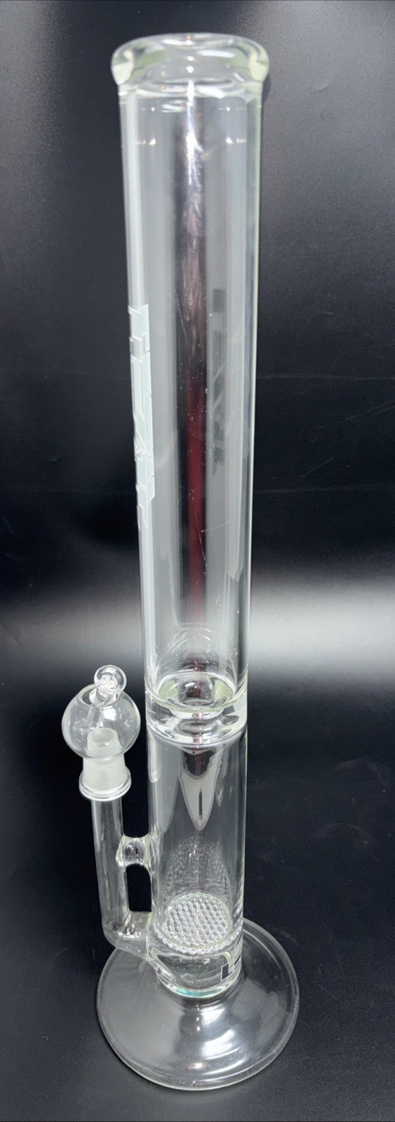 Vintage 19 In LEGIT Glass Waterpipe Bong Honeycomb Cylinder Bottom Style US MADE