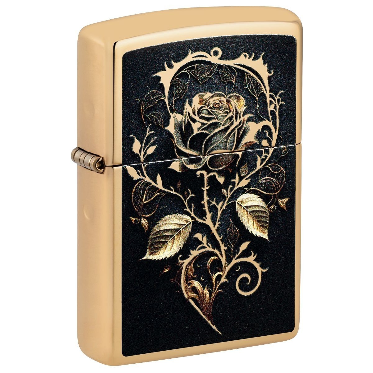 Zippo Lighter: Golden Rose – High Polish Brass 46665
