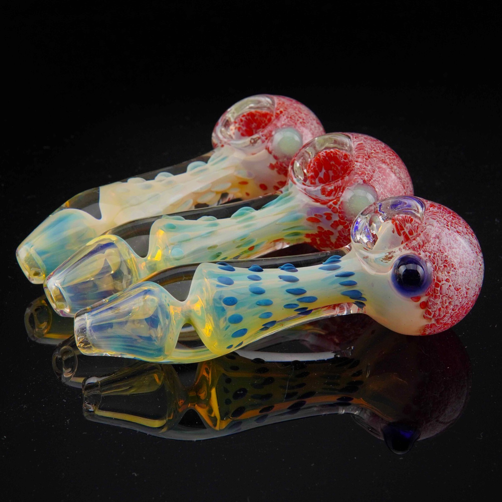 4.5 inch Handmade Heavy Lava Red Cosmic Syphon Tobacco Smoking Bowl Glass Pipes