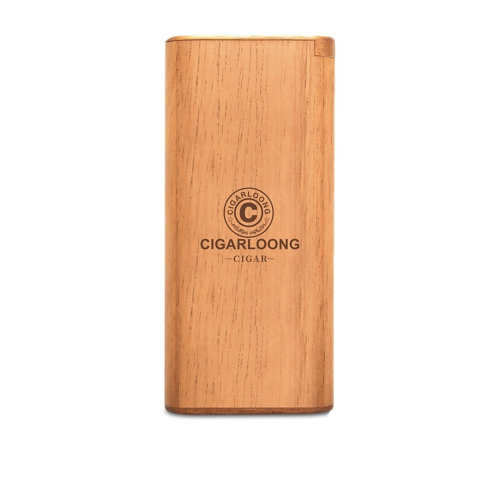 CIGARLOONG Cedar Wood Portable Cigar Humidor Case with Lid, Cigar Holder Humidor