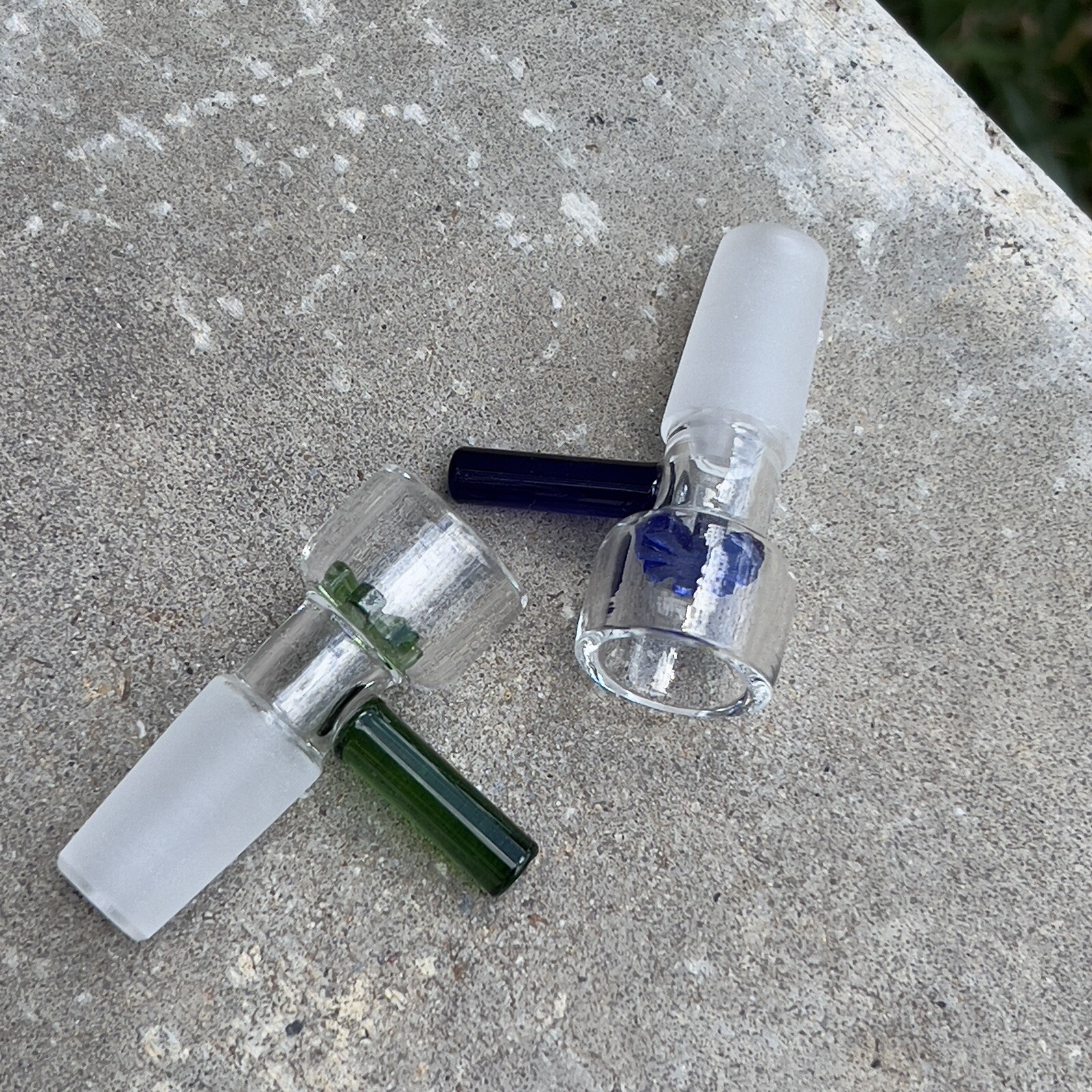 14mm Glass Bong Bowl With Built In Screen Water Pipe Replacement Piece Slide 2pc