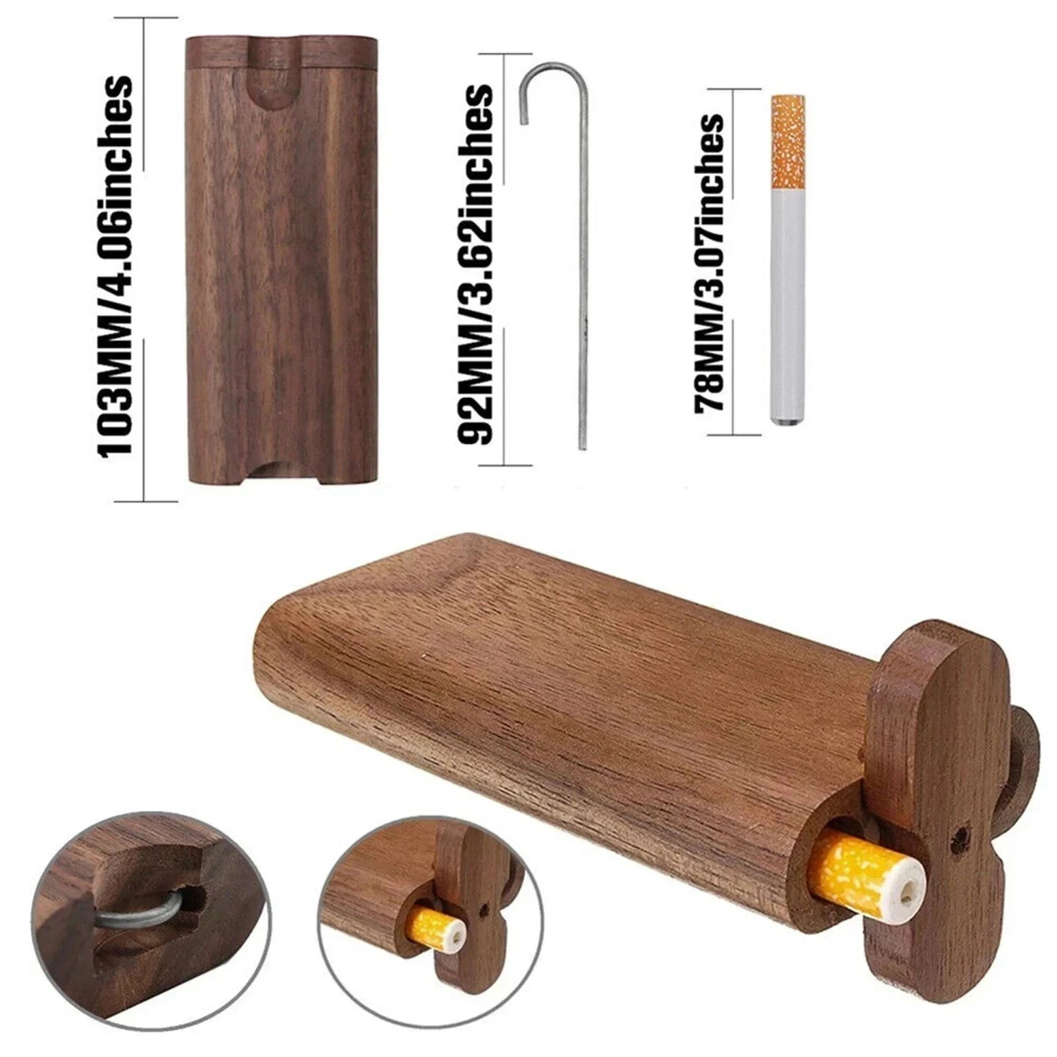 10x Metal One Hitter Dugout Pipe Cigarette Bat Large 78mm / 3.07″ Free Shipping