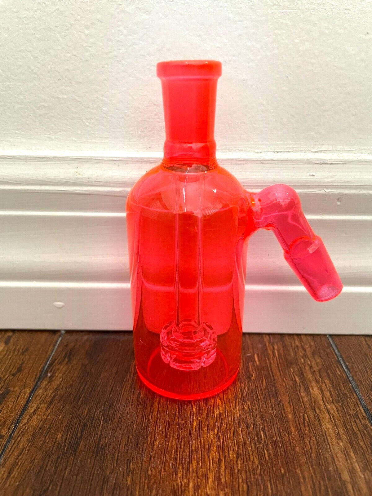 14MM PREMIUM GLASS WATER PIPE ASH CATCHER SHOWER HEAD PERC 45DEGREE ORANGE