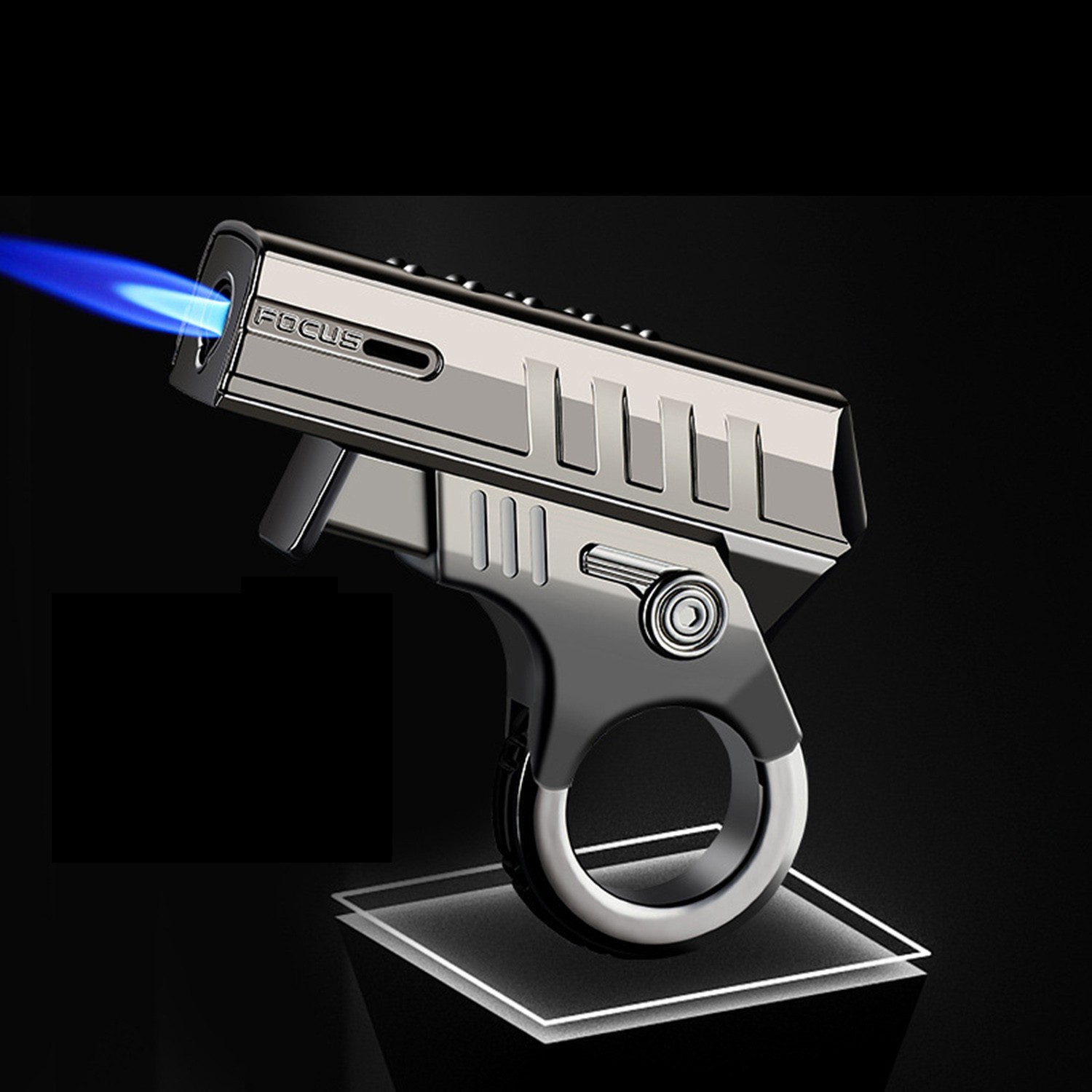 Metal Torch Lighter-Refillable Butane Jet Adjustable Blue Flame Lighter 13JFD7