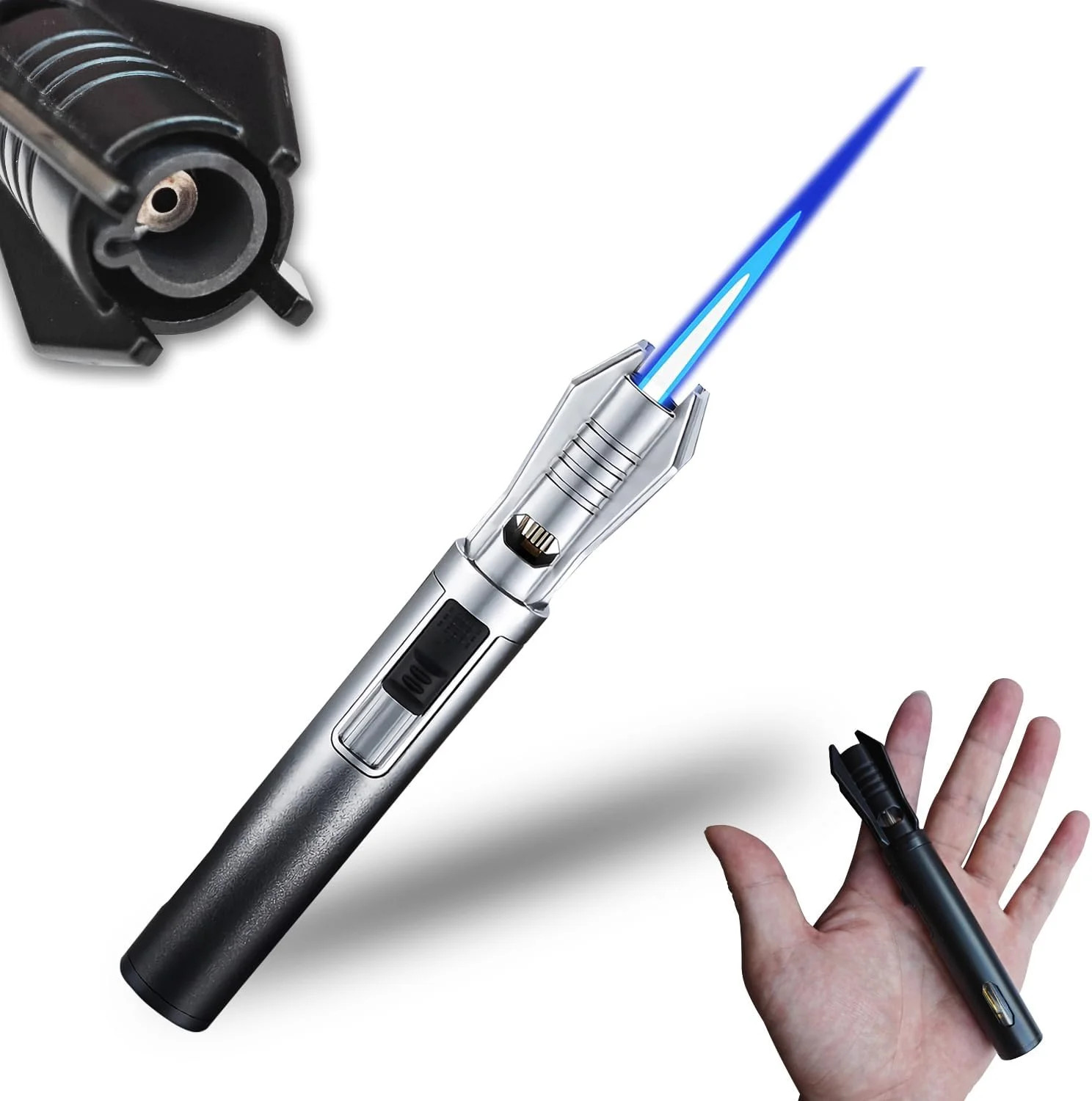 Torch Lighter – Windproof Jet Flame Refillable Butane Lighter with Adjustable F