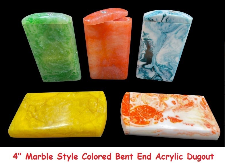 Marble Style Acrylic Dugout-Assorted Colors And Designs 2 Bats included