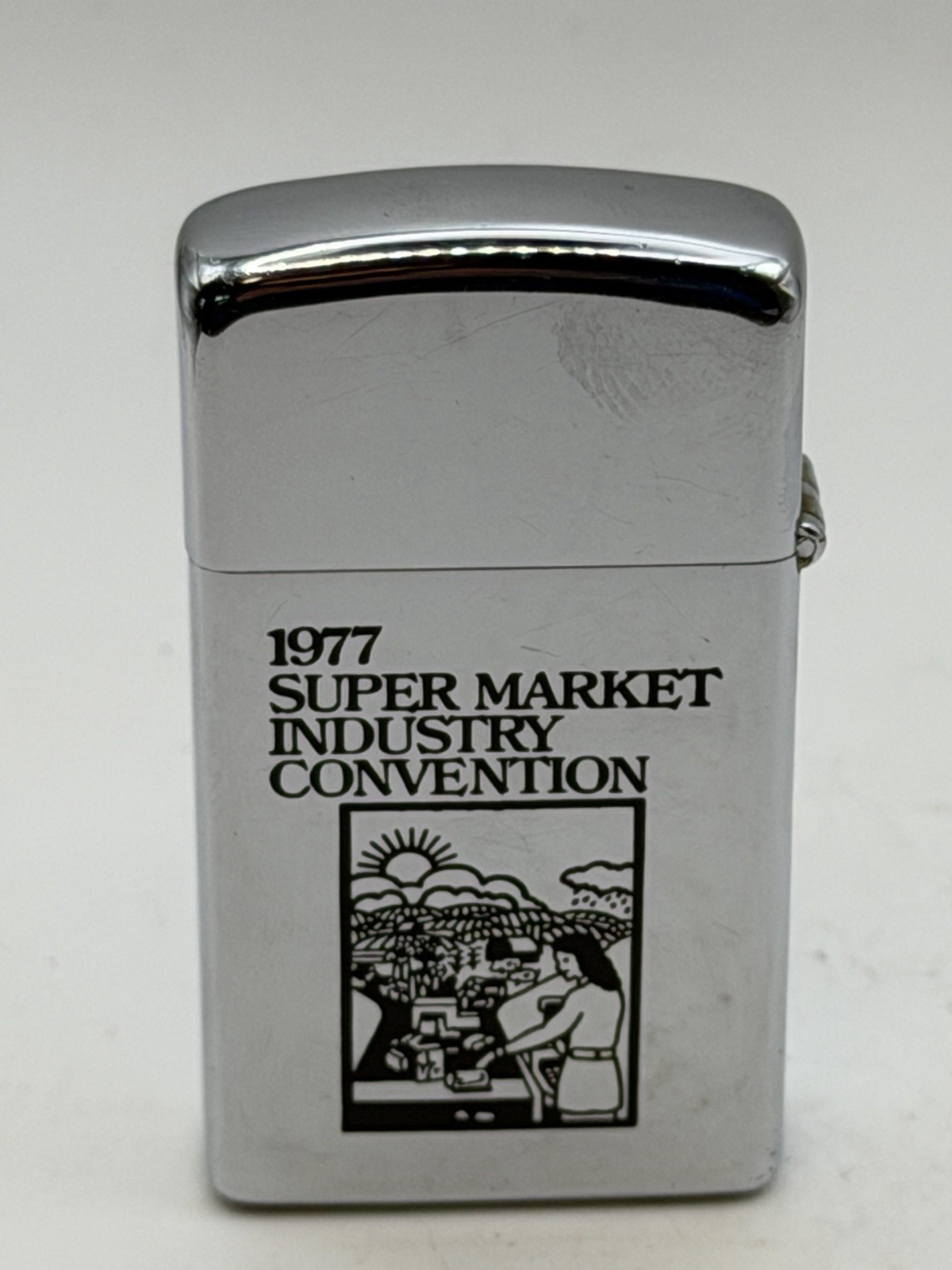 Vintage 1977 Kendall Oil Double Sided Chrome Zippo Lighter W/ Casual Men’s Watch