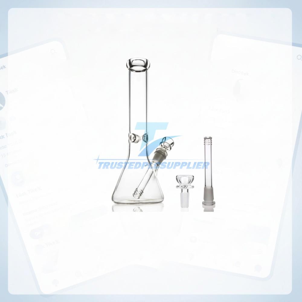 10 inch Heavy Glass Bong Water Pipe Smoking Bong Beaker + 14mm Bowl hookah USA