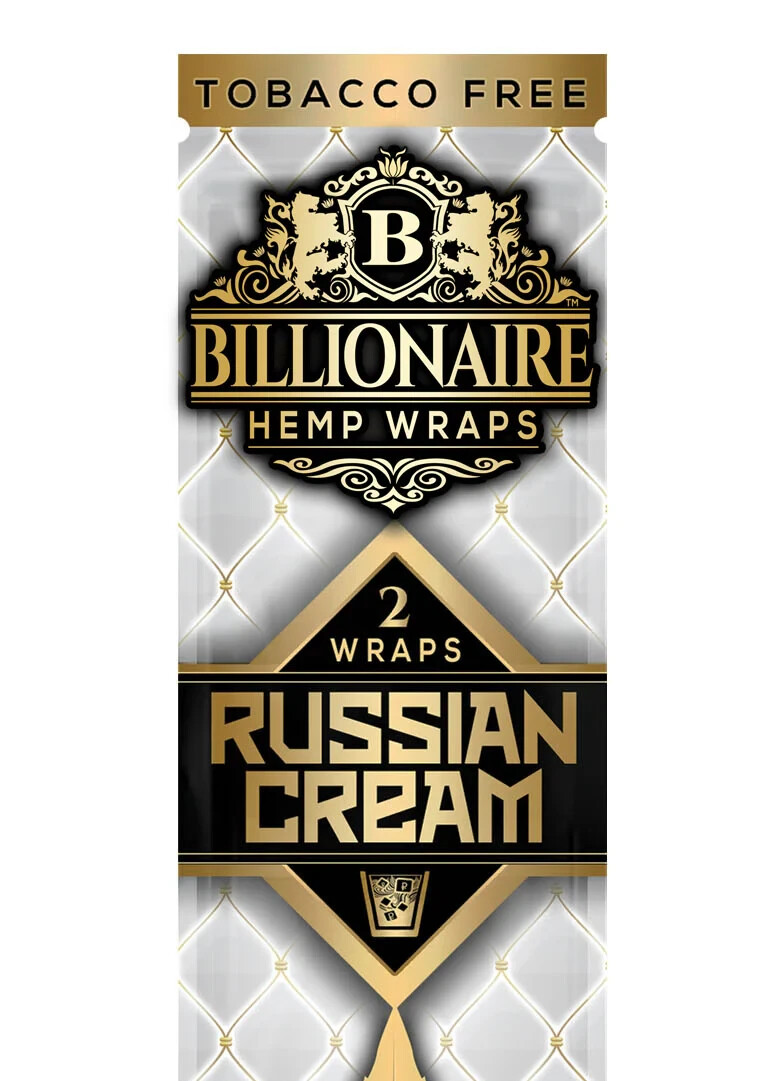 Billionaire Herbal Russian Cream Wrap Organic Rolling Paper 50 Wraps Full BOX
