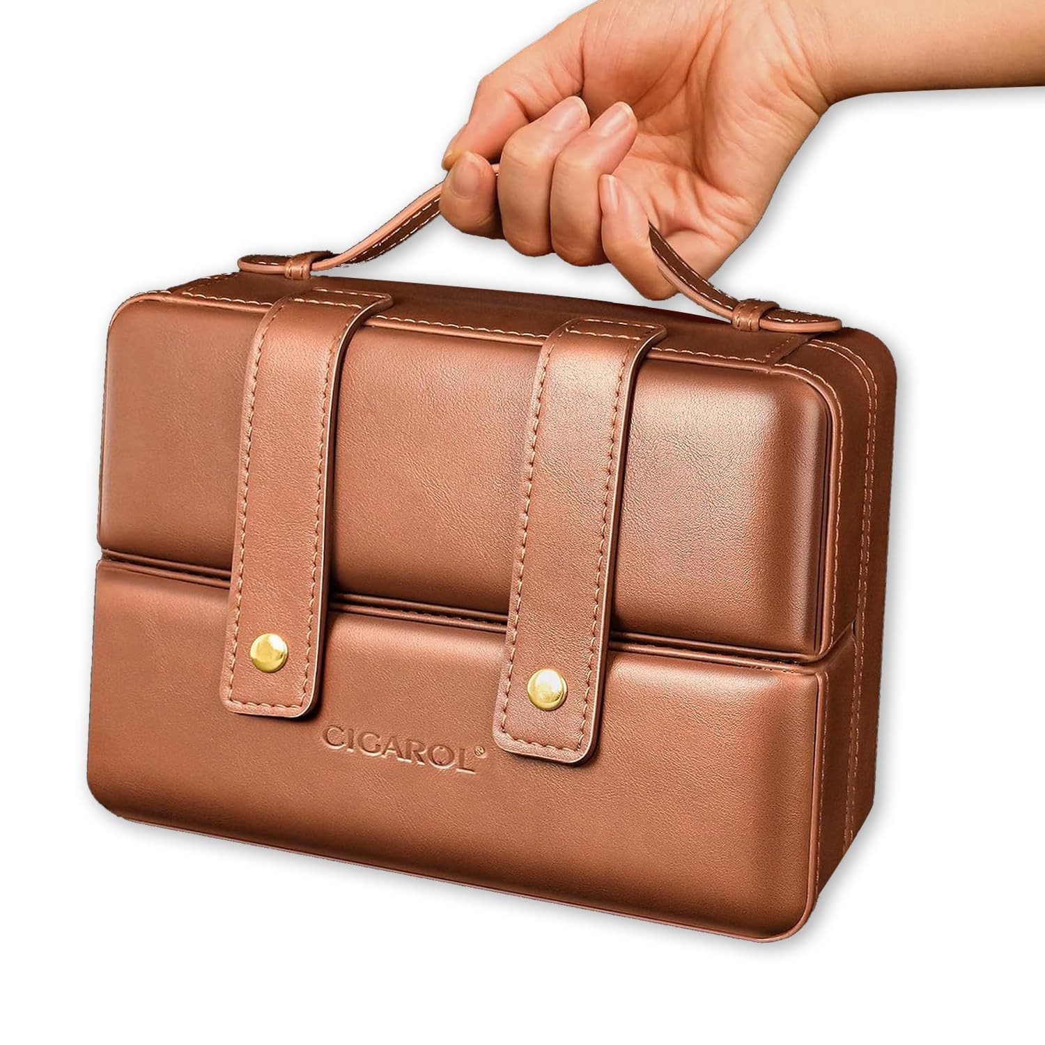 Luxury Portable Leather Cigar Humidor Case with Humidifier – Ideal Gift for Him