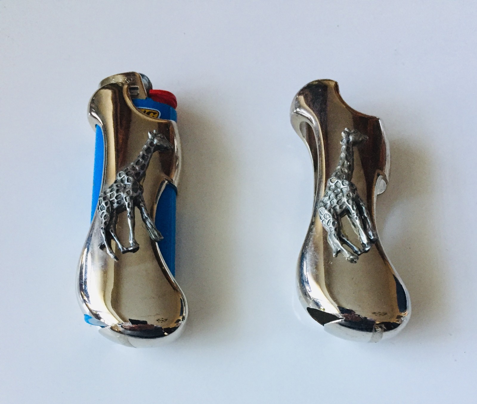 VTG Metal Lighter Case Cover Holder FOR BIC Full Standard W/Design-No Lighter