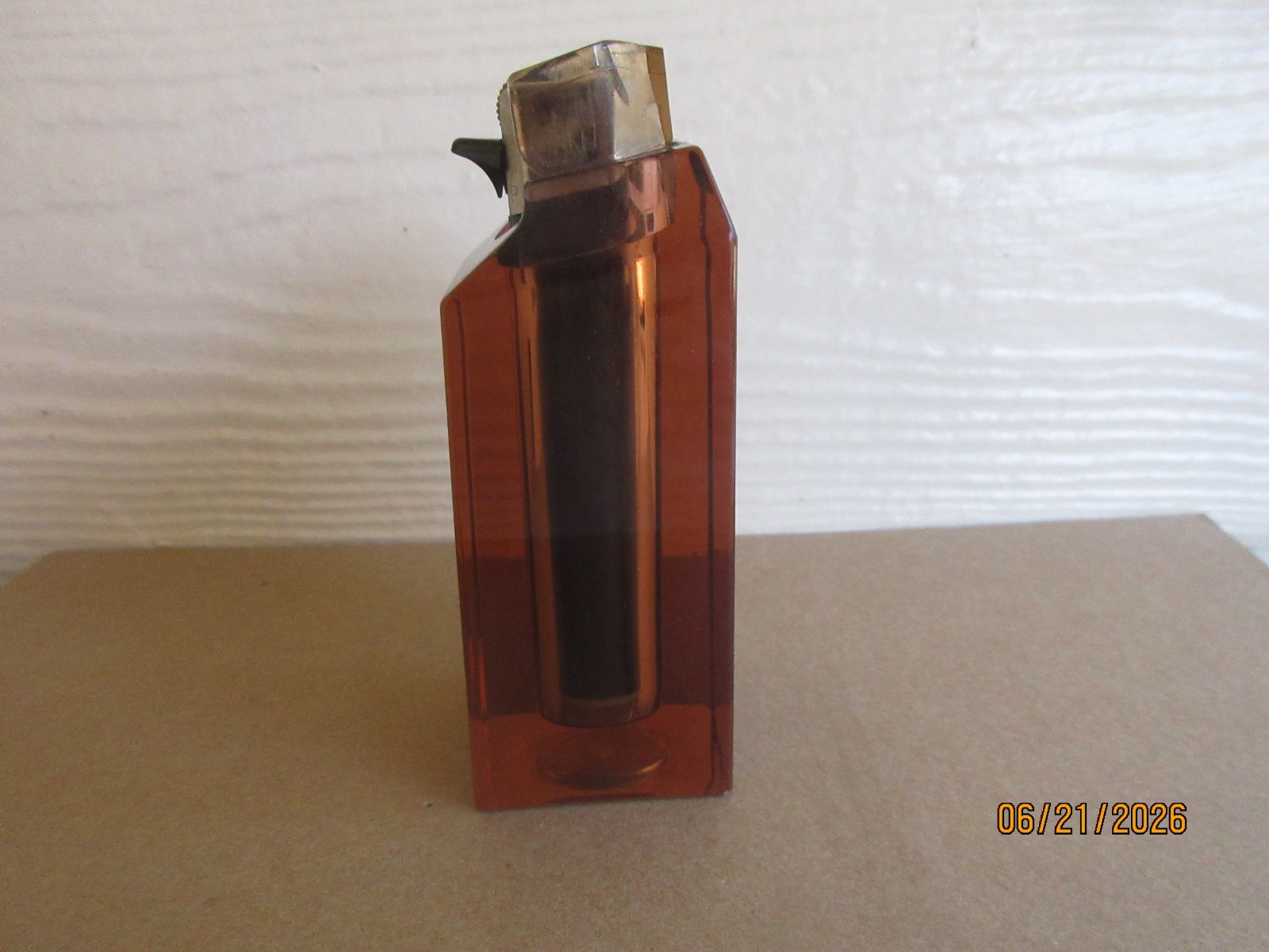 Vintage Bic or Cricket Lucite Acrylic Tabletop Lighter Holder Mid Century Modern