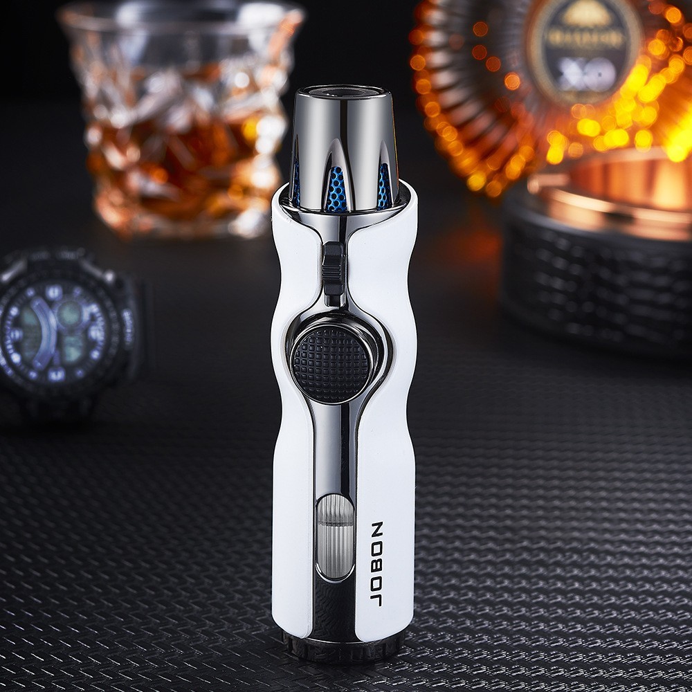 Metal Torch Lighter-Refillable Butane Jet Adjustable Blue Flame Lighter 66WGZB6