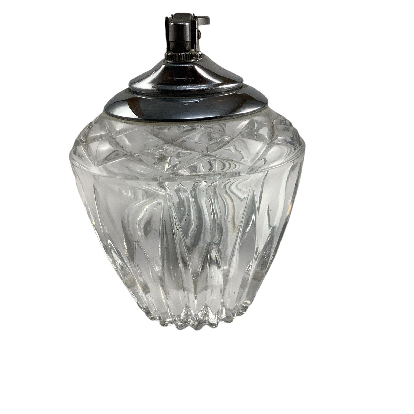 Vintage Princess House Lead Crystal 2 Piece Set Lighter & Holder Highlights Read