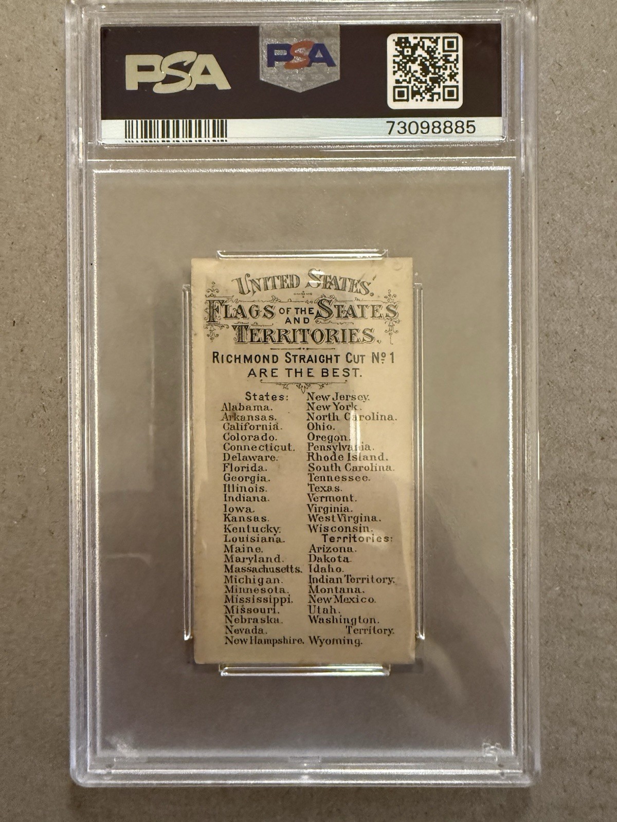 N11 Allen & Ginter California Flags of States and Territories EX-MT PSA 6 (MK)
