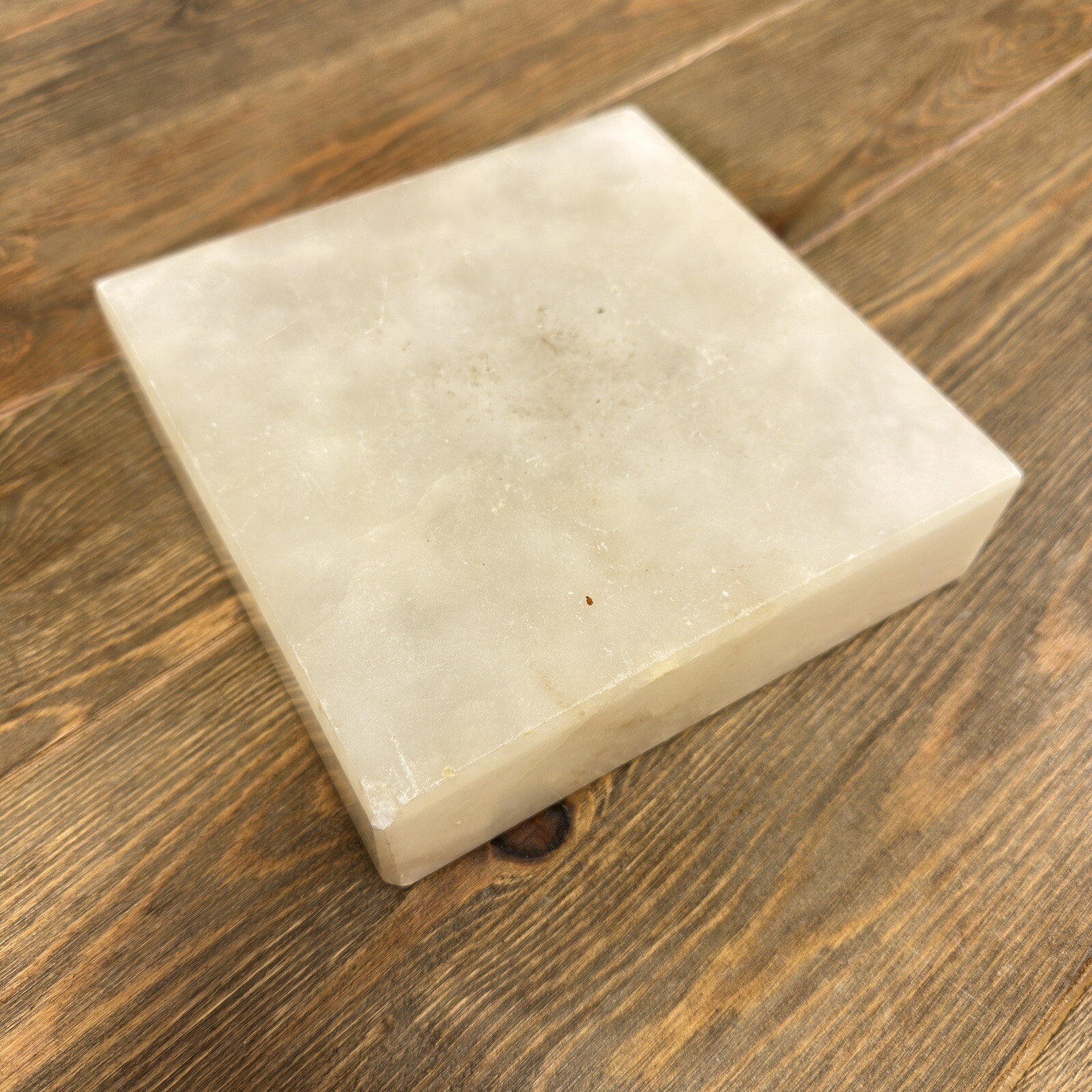 Vintage Alabaster Ashtray Beige at 6 inch square & Heavy 4 lbs