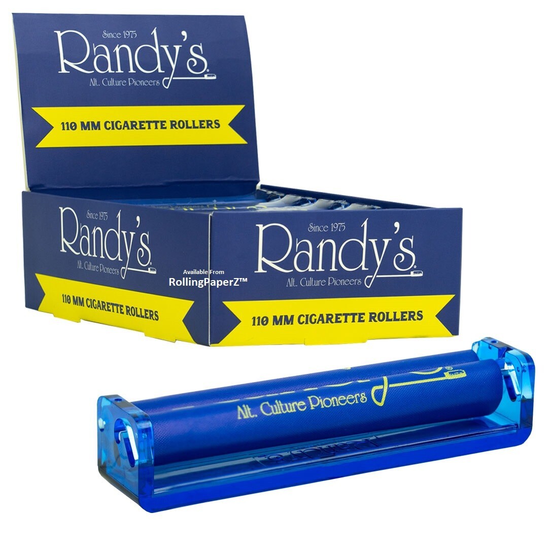 New! RANDY’S 110mm King Size Rolling Machines Countertop Display + 12 Rollers