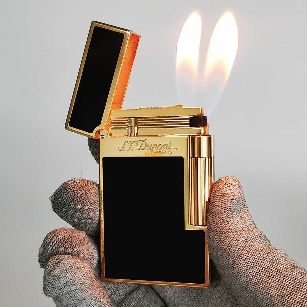 S.T. Dupont Refillable Gas Lighter Double Ping Flame for Cigarette Cigar Smoking