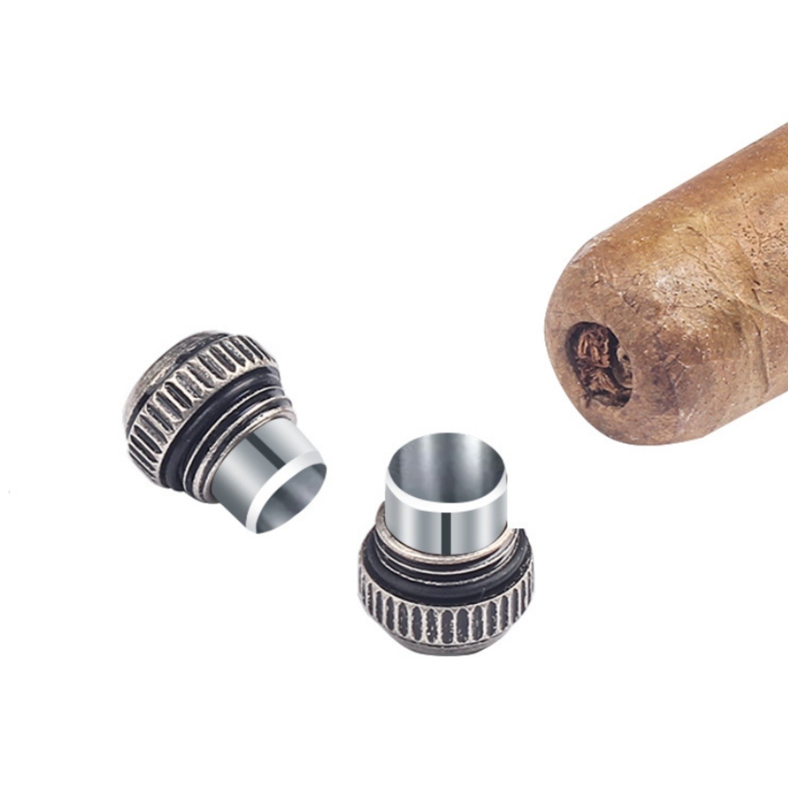 Round Cigar Cutter V Cutter Dual Punch Pocket Cigar Accessory Portable