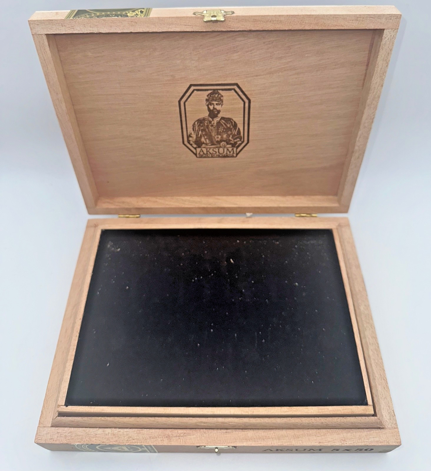 Wooden Cigar Box Foundation Aksum Claro Empty 5×50 10 Puros Craft Storage Decor