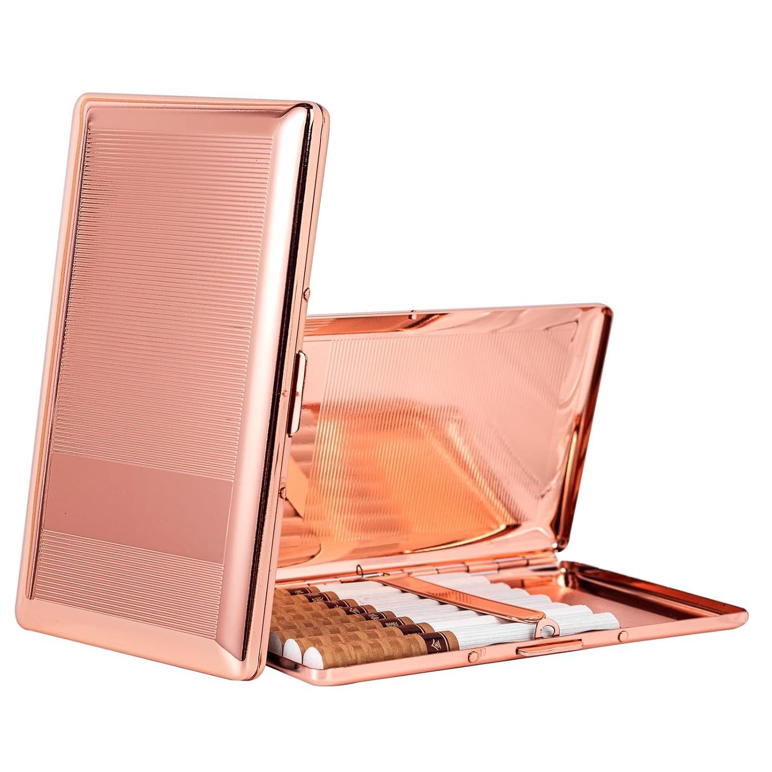 Beautiful Stylish Simple Unilateral Metal Ladies and Men’S Cigarette Case,Holds