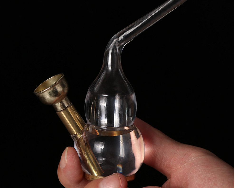Portable Mini Acrylic Plastic Water Bong Sucking Card Fitting Dual Purpose Pipe