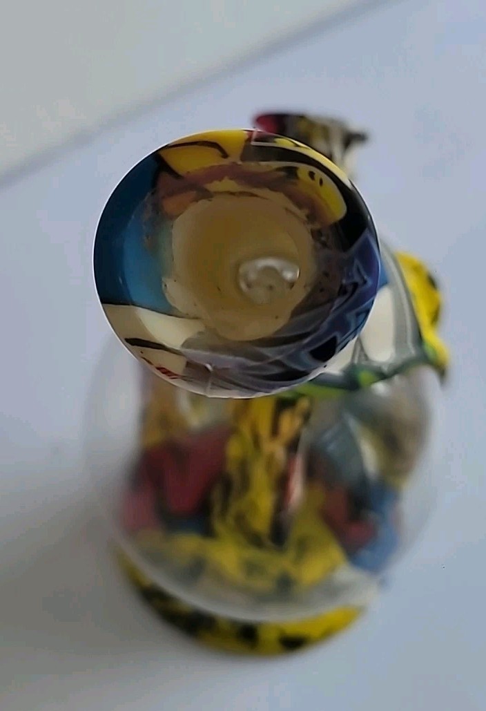 6.75″ Art Graffiti Glass Bong Water Pipe – Colorful Smoking Hookah Hand Pipe