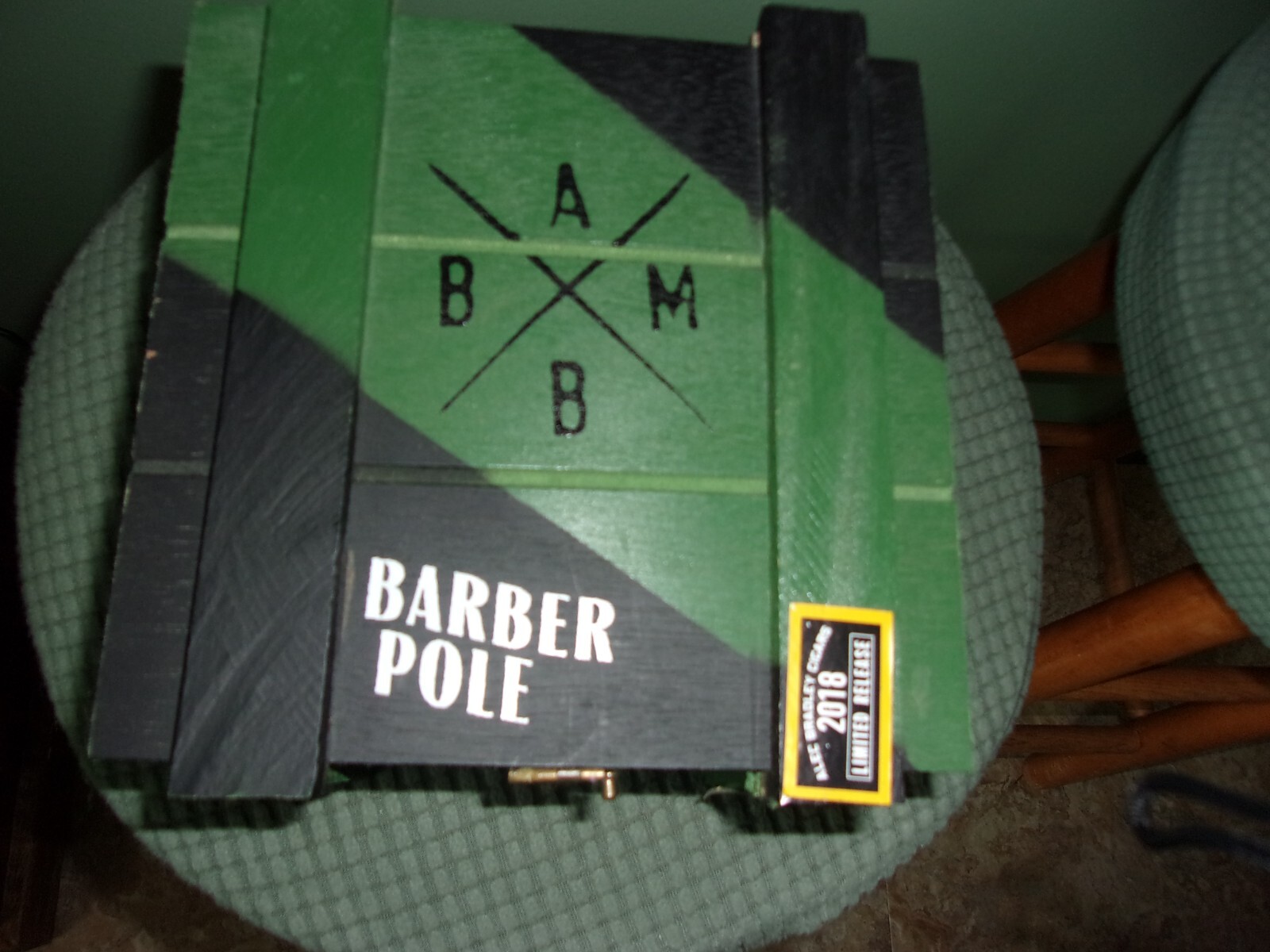 Alec Bradley Black Market Filthy Hooligan Barber Pole Empty Cigar Box Wood Crate