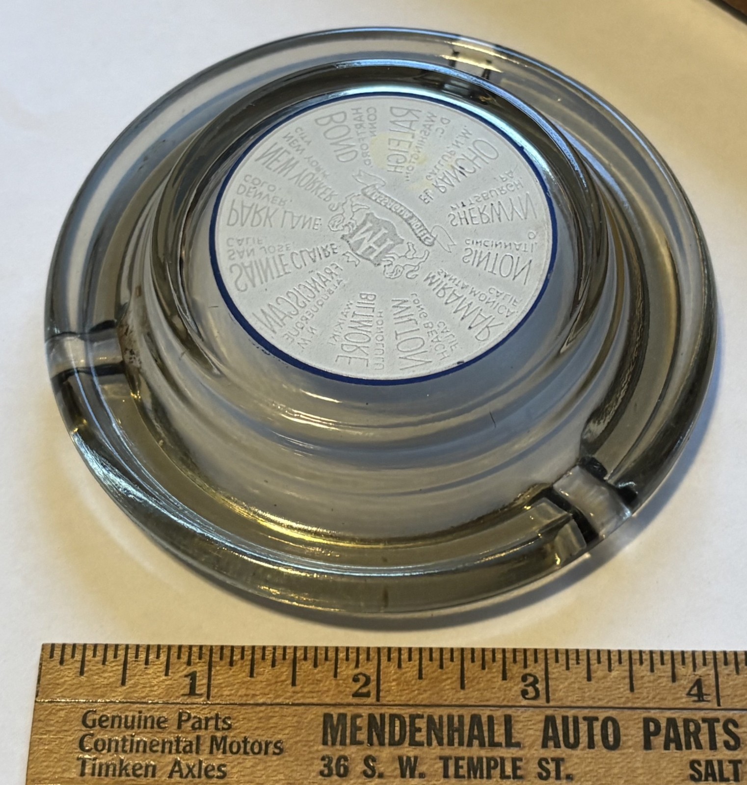 Vintage Glass Ashtray Massaglia Hotels multiple cities