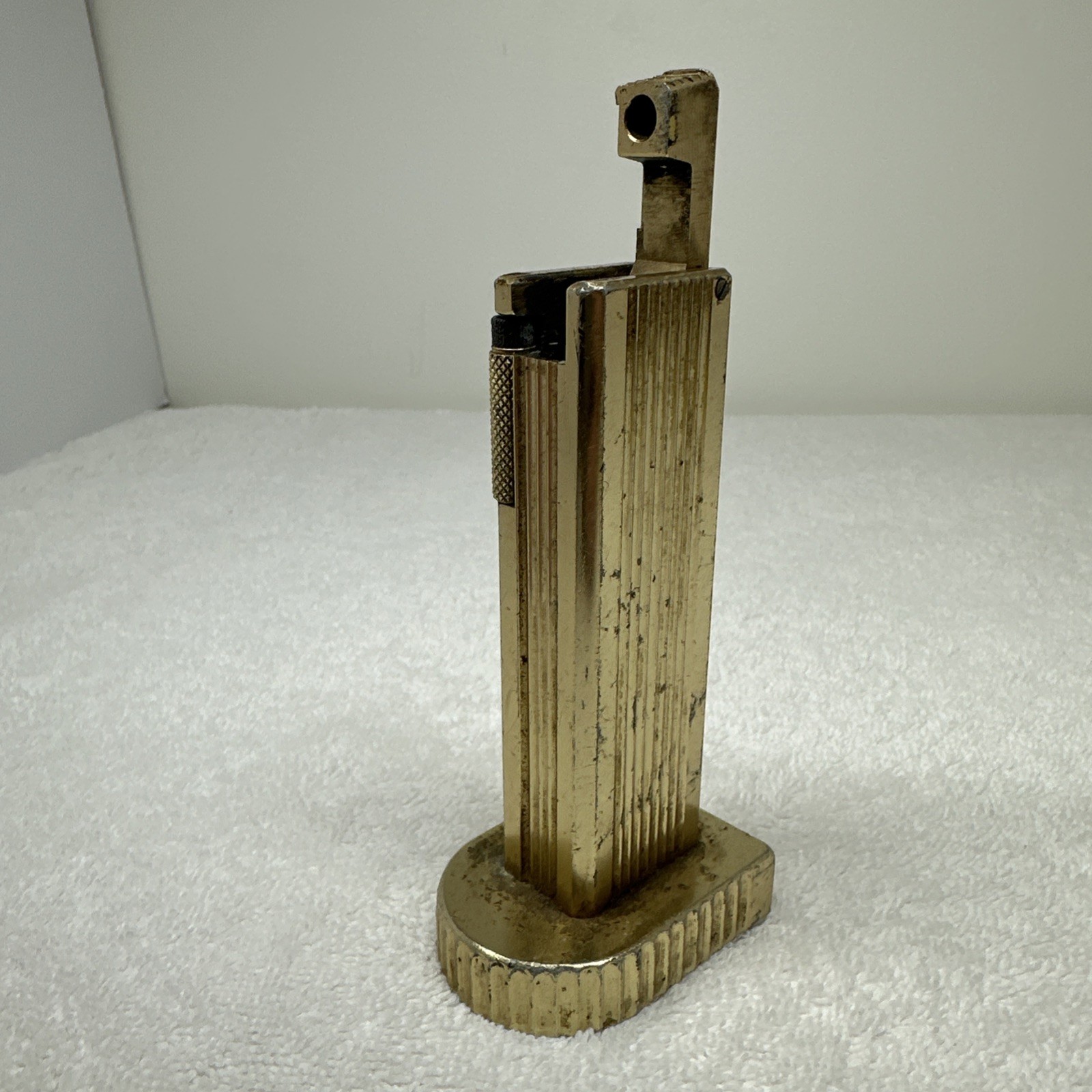 Rare Vintage Cygnus Brass Table Lighter Japan US Marine Corps Desk Lighter As-Is