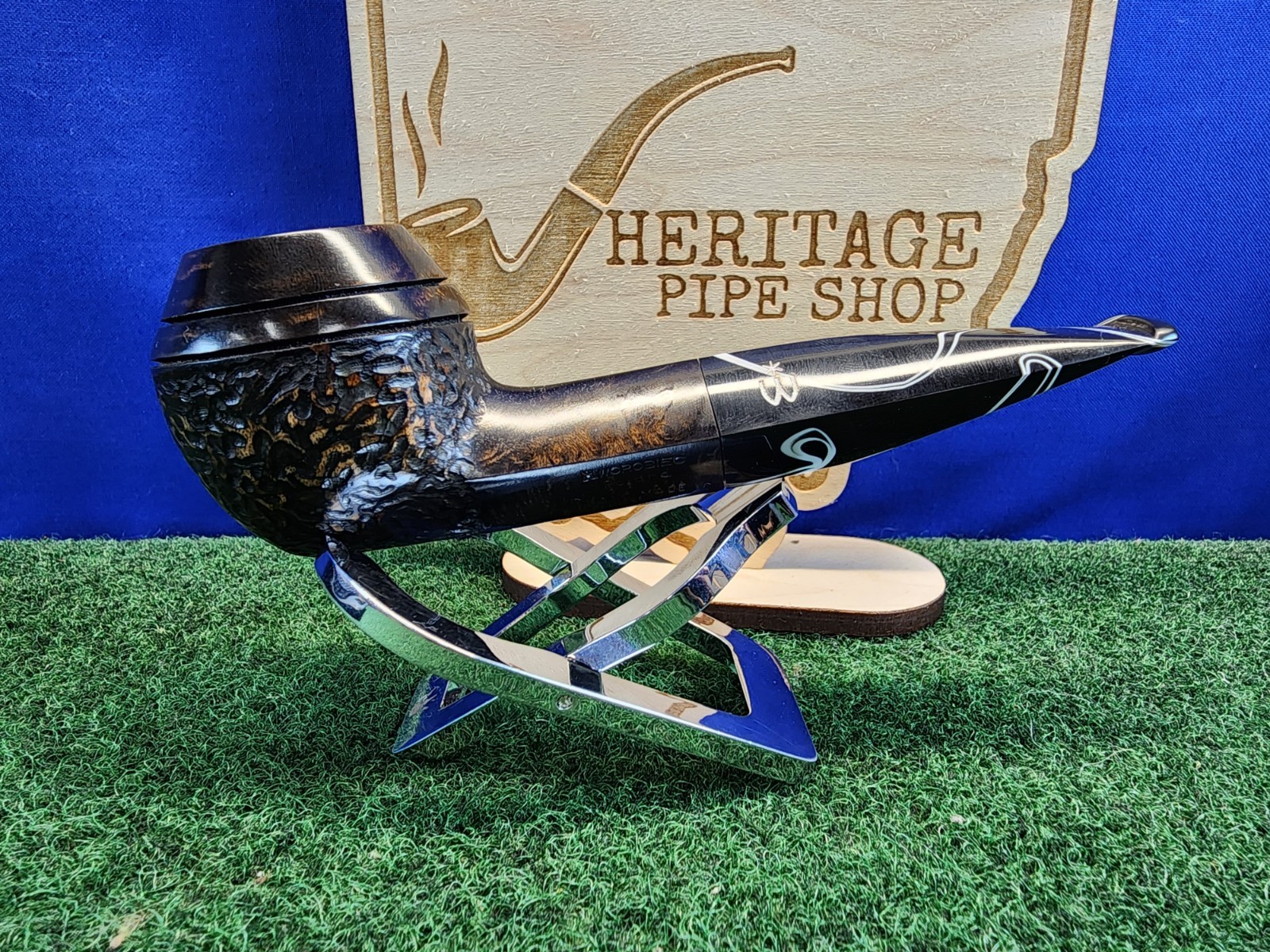 Handcrafted Worobiec Straight Bulldog Acrylic Stem Rusticated Premium Briar Pipe