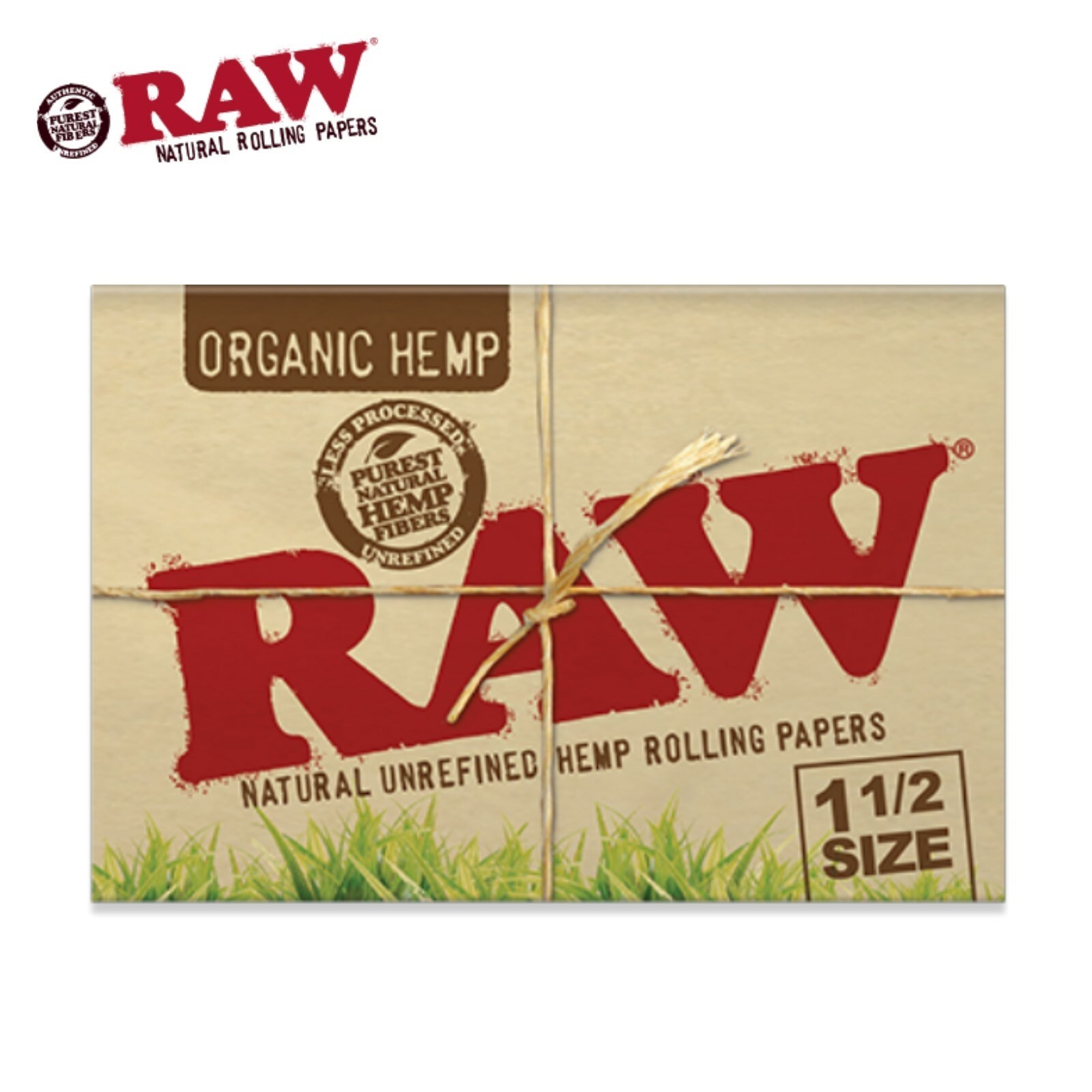 RAW Organic Hemp Natural 1.5 1 1/2 Rolling Papers 24 Packs FULL BOX – FREE SHIP