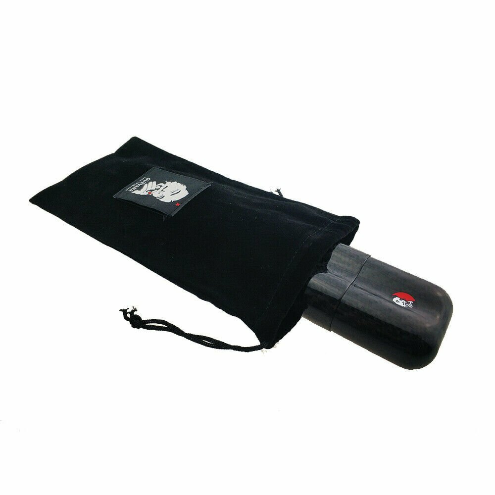 Black Carbon Fiber Cigar Case Holder 2 Cigar Portable 2 Tube Travel Case Gift