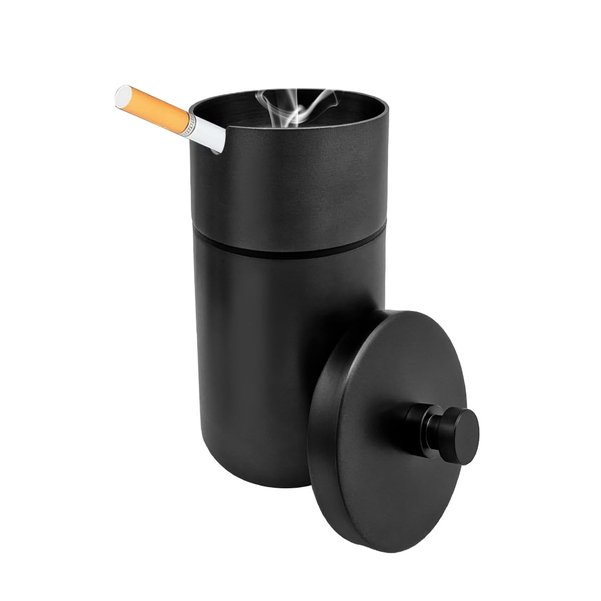 KVAEY Car Ashtray with Lid, Stainless Steel Durable Smokeless Smell Proof Ash…