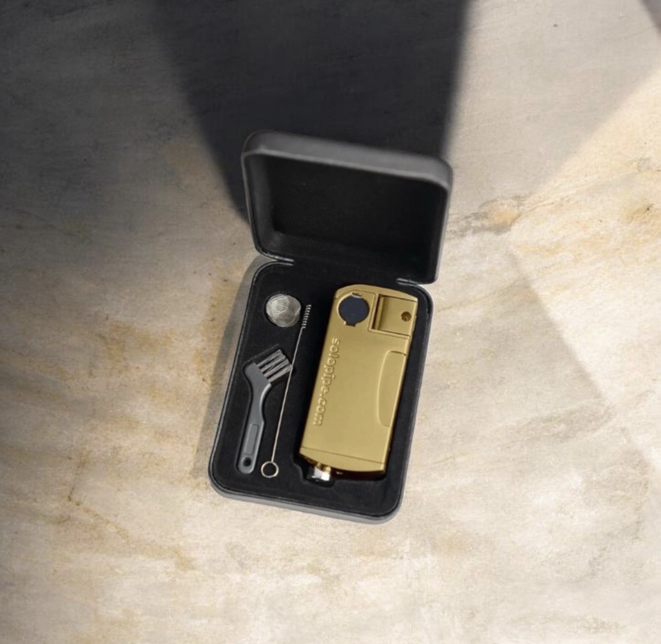 🔥Solopipe Gold Metal Lighter Pipe Set-All-in-One Portable Tobacco Pipe 18+🔥