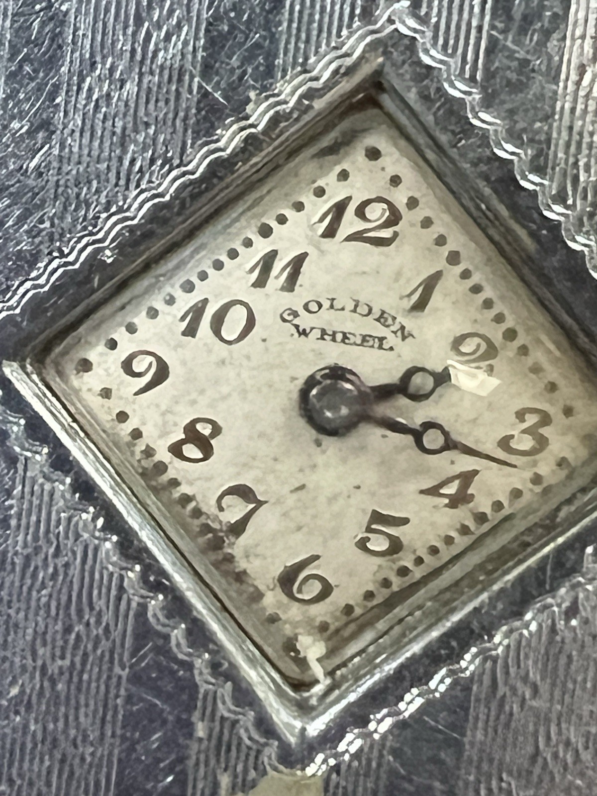 Vintage 1930 GOLDEN WHEEL LIFT Arm Watch Pocket Lighter Art Deco