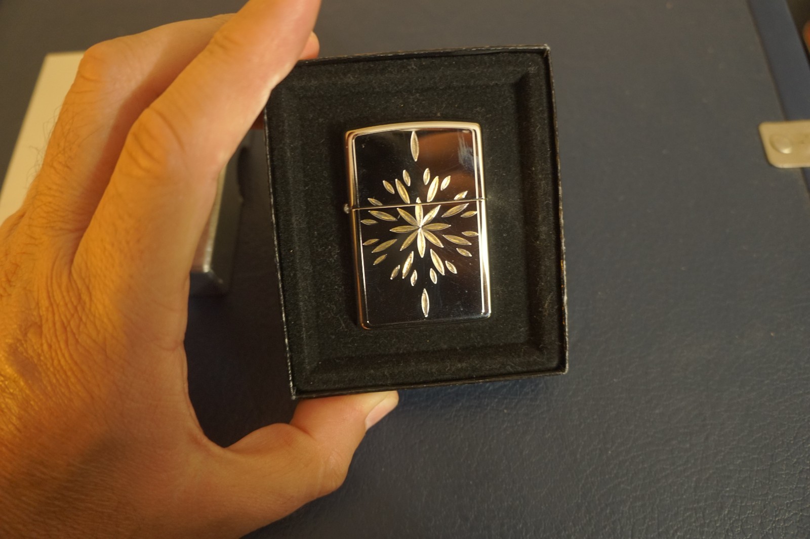 Zippo Lighter 1994 SNOWSTAR, Silver Plate with Gold Inlay, 2-Sides, New