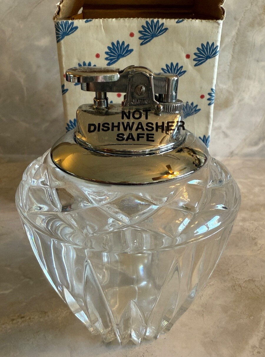 Lighter Princess House Lead Crystal Table Top Butane 4.5 VINTAGE New Old Stock