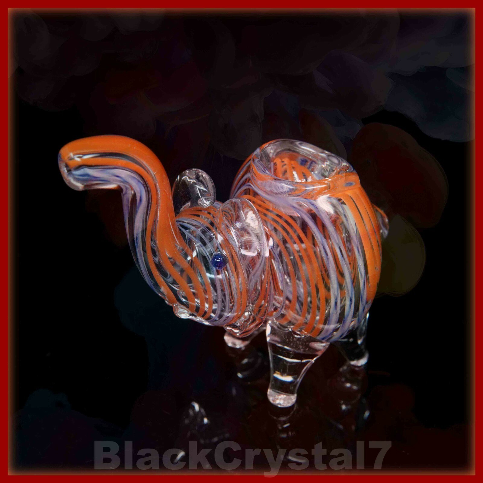 3 in Handmade Mini Swirl Orange Blue Elephant Tobacco Smoking Bowl Pipes