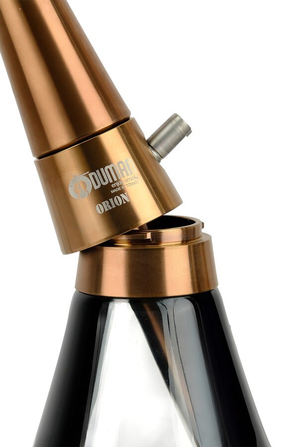 ODUMAN ORION Hookah Bronze Body Black Glass Hookah Shisha and Bag Together