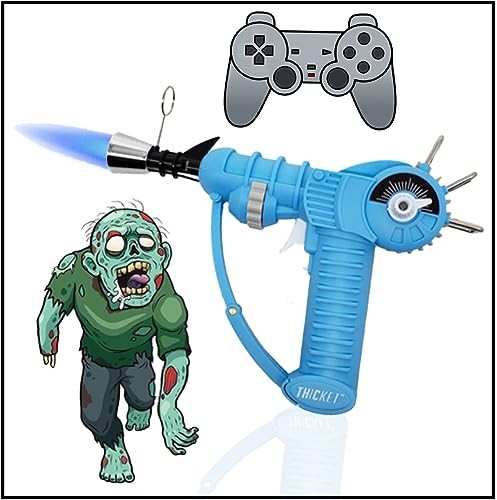 Raygun Torch Light Blue Refillable Butane Lighter Adjustable Flame Safety Lock