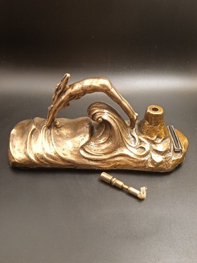 Stunning Antique French Erotic Sea Nymph Art Nouveau Striker Wand Lighter – RARE