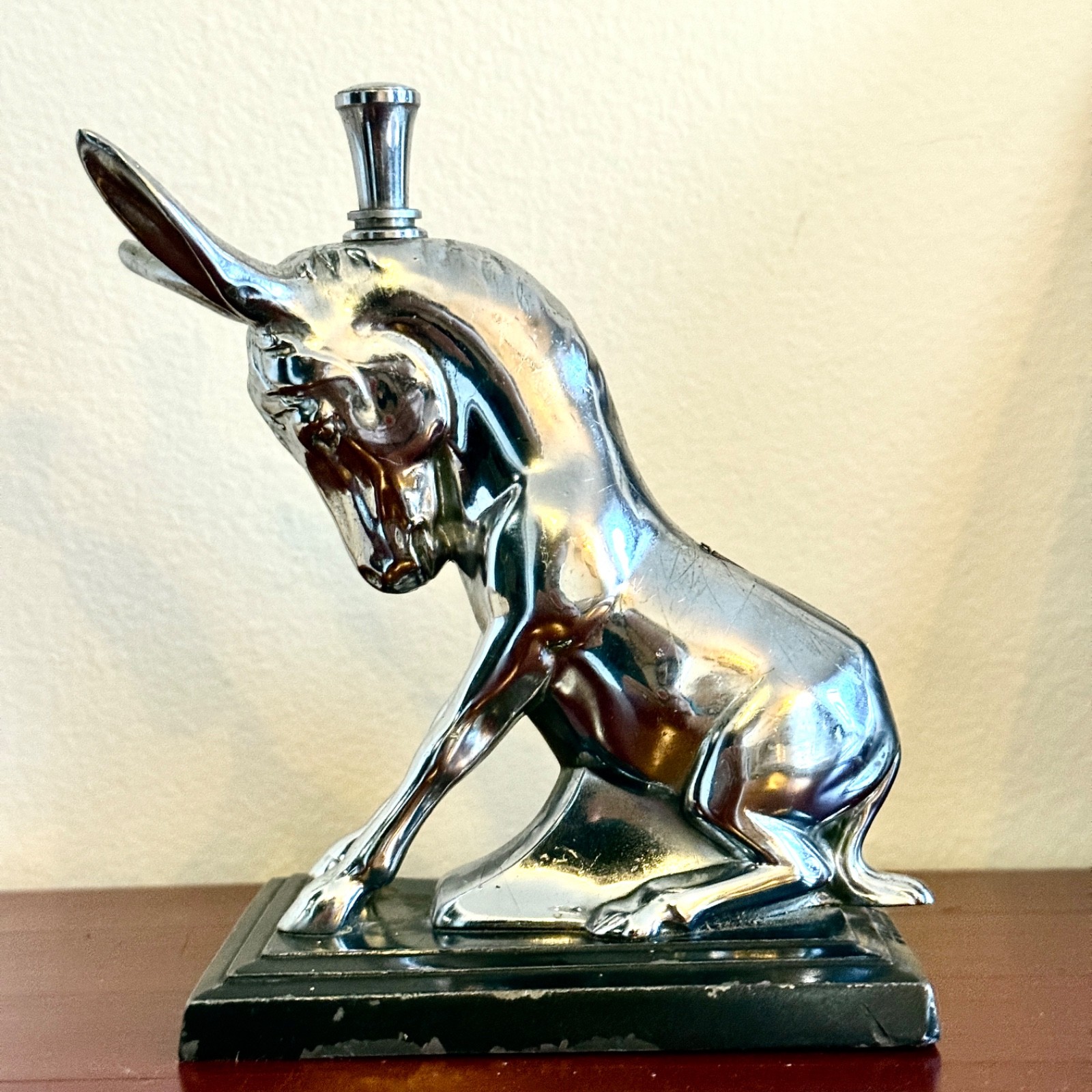 VTG Ronson AMW Art Metal Works Striker Mule Donkey Table Lighter ~1935