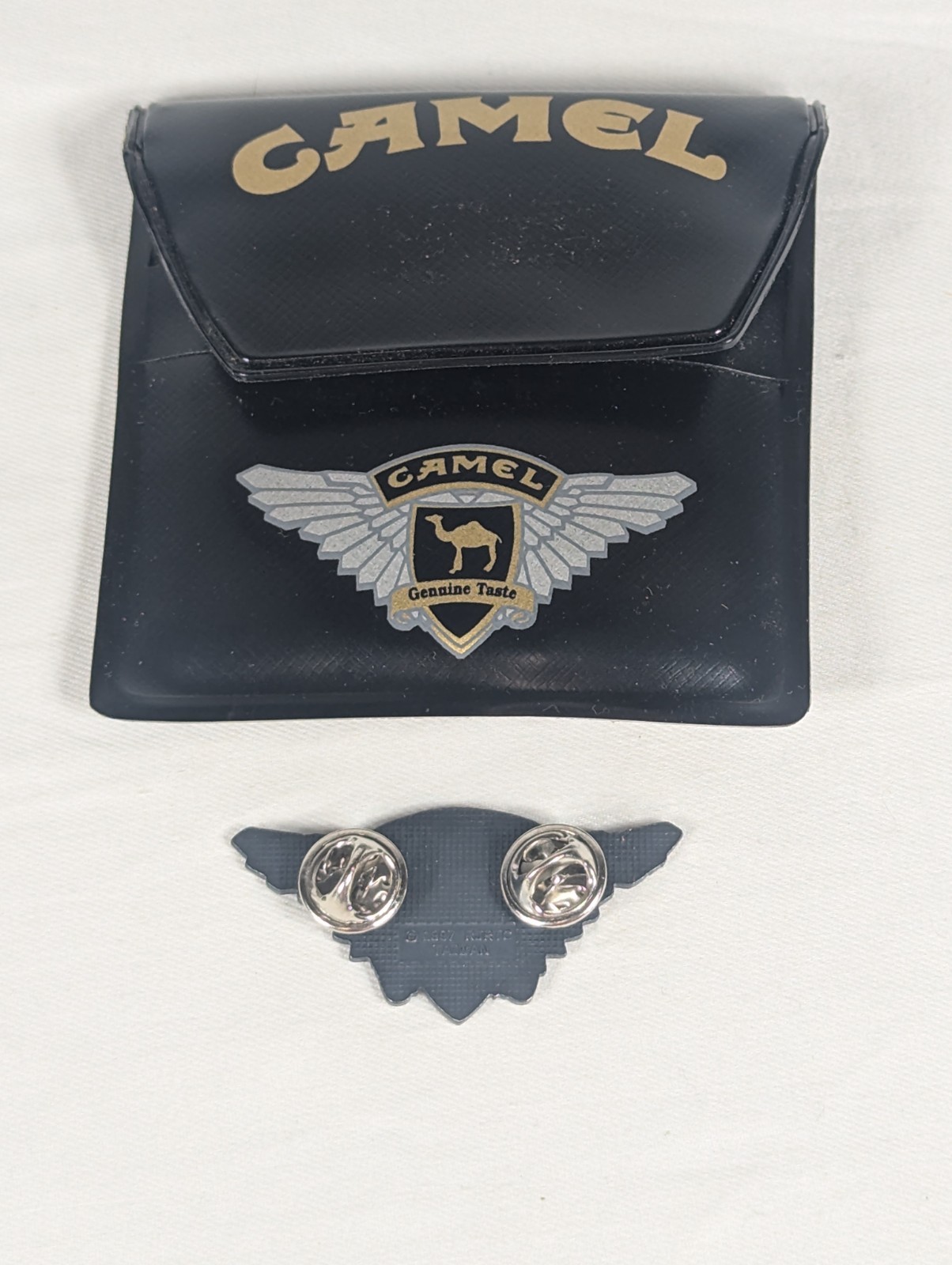 RJRTC Camel Pin & Coin/Cigarette Carrying Pouch Black Wings Branded 1997